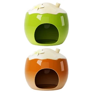 Hamster House Bed Ceramic Hamster Mice Cooling Nest Small Animal Habitats - Picture 1 of 14