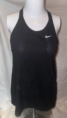 Camiseta sin mangas deportiva pequeña Nike Dri-Fit para mujer negra cuello redondo espalda deportiva Foto 1 de 4
