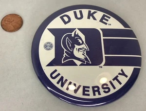 VTG 1980s Duke University Pin Blue Devils Sports Logo Button Badge 3.5" Gear - Picture 1 of 3