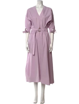 Vestido midi 3.1 Phillip Lim rosa con cinturón talla 10 cuello en V mangas con lazo bolsillos Foto 1 de 4