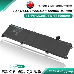11.1V 245RR H76MY 7D1WJ Battery For Dell Precision M3800 XPS 15 9530 T0TRM Y758W - Afbeelding 1 van 12