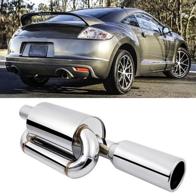 Twin Loop Exhaust Muffler 2.5" Inlet 4.0" Out Tip For Mitsubishi Eclipse 1990-12 - Imagem 1 de 4