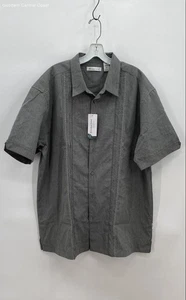 NWT Cubavera Men's Steeple Gray Short Sleeve Button Down Shirt - Size XL - Picture 1 of 6