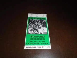 STANFORD AT USC 1989 BIGLIETTO CALCIO STUB QUASI NUOVO - Foto 1 di 2