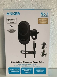 Anker MagGo Wireless Charger Bundle with Car Adapter Qi 2.0 15W Brand New Sealed - Zdjęcie 1 z 2