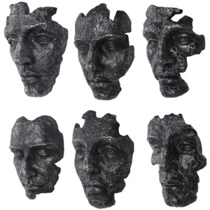 SET OF SIX XXL 14" ART GALLERY INSPIRED WALL DECOR FACES - Picture 1 of 5
