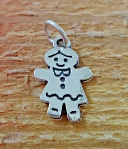 14x20mm Gingerbread Girl Cookie Sterling Silver Charm - Picture 1 of 3