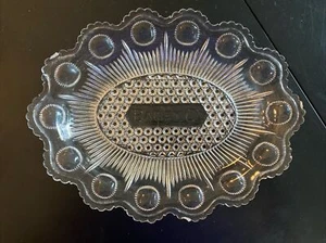 Vintage Antik Werbeartikel The Bailey Co. Glas Oval Tablett Teller Cleveland Oh - Bild 1 von 11