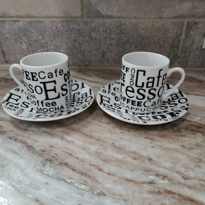 Tazas de café espresso platillos moca cappuccino  Foto 1 de 4