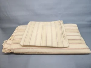 Queen Ralph Lauren Duvet Set Tan Stripe Pattern Cotton - Picture 1 of 19