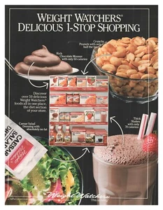 Print Ad 1990 Weight Watchers Delicious One Stop Shopping 50 Foods Diet Section - Picture 1 of 1