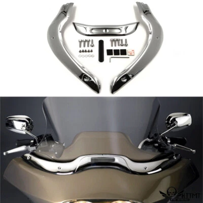 Windshield Windscreen Trim Chrome Fit For 04-13 Harley CVO Road Glide Ultra FLTR - Image 1 of 4