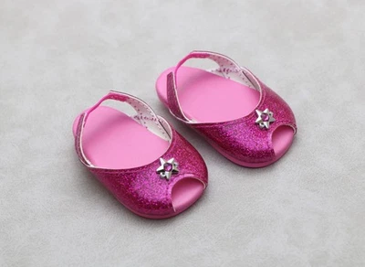 American Girl Rosa Brillante Gatito Tacón Zapatos para Muñeca 18"" Sandalias Foto 1 de 3