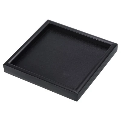 7" Wood Serving Tray Square Decorative Platter Home Kitchen Table, Black - Image 1 of 4