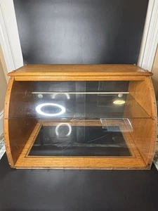 Vintage Curved Glass & Wood 2 Tiers Table Top Display Case (read description) - Picture 1 of 24