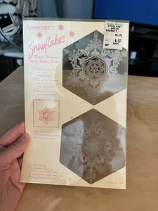 Adorno de copo de nieve acrílico Lasercraft 1985 vintage sellado nuevo en paquete Navidad - Imagen 1 de 14