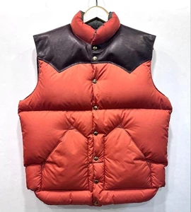 WAREHOUSE × Rocky Mountain Featherbed Down Vest Horsehide Yoke Brick Size 46 3XL - Picture 1 of 14