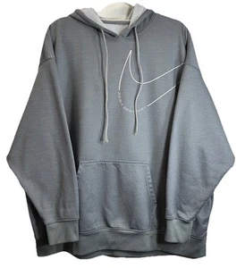 Nike Hoodie Mens 2XL Gray Just Do It Swoosh Graphic Logo Street Wear Sweatshirt - Picture 1 of 12
