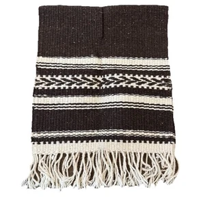 Child’s Mexican Wool Blanket Poncho Serape Vest Southwestern Jacket Kids Heavy - Picture 1 of 5