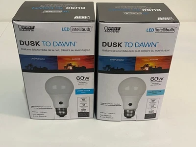 new Feit Electric LED intellibulb Dusk to Dawn 60W light bulb set 2 A19 - Image 1 of 4