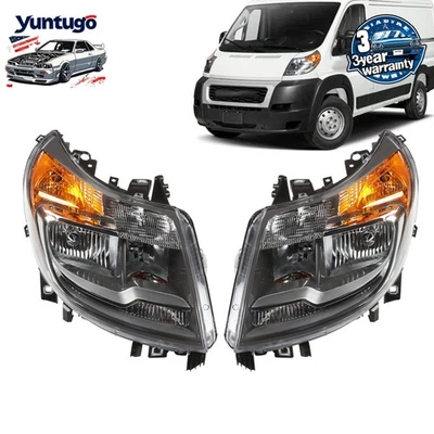 Pair Headlight w/DRL For 2014-2022 RAM Promaster 1500 2500 3500 14-22 Headlamp - Image 1 of 4
