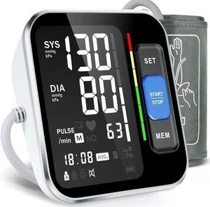 Intelligentes digitales Blutdruckmessgerät großes LCD-Display Batterie oder Wechselstrom - Bild 1 von 10