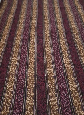Vintage Cotton Fabric Maroon "Brazilian Night" 3 Yards X 44" Sewing Quilting  - Image 1 of 4