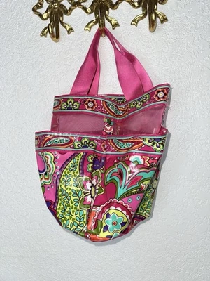 Vera Bradley Paisley Shower Caddy Pink DORM Camping Travel Washable - Изображение 1 из 4