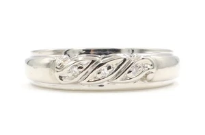 Anillo de diamantes de corte único estilo vintage de oro blanco de 14 quilates de 3 piedras de 0,04 quilates WS - 4,4 g - Imagen 1 de 13