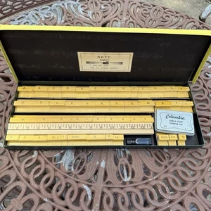 Columbia Zeichen und Karte Stempelset und Stempelkissen Vintage komplett Buchstaben/Zahlen - Bild 1 von 12