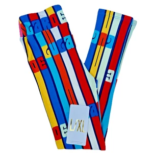 NEW Lularoe Leggings Girls L/XL (sz 8-14) Colorful Striped Graphic Buttery Soft - Picture 1 of 12