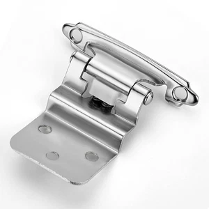 20 Pack 3/8 Inset Satin Nickel Cabinet Hinge, 10 Pairs, Self Closing, Bumper - Picture 1 of 8