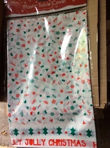 Christmas Table Cloth Cover 120cm x 180cm PLASTIC WIPE CLEAN TRAD - Picture 1 of 1