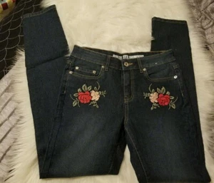 Pantalones de mezclilla Route 66 Bt66 ajustados rosas detalle bordado talla 6 - Imagen 1 de 5