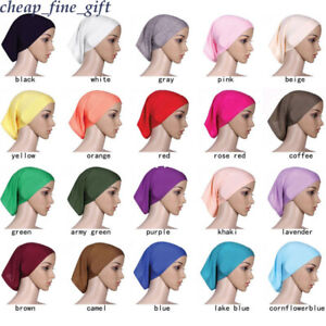 Casquette tubulaire en coton musulmane intérieur enveloppe tête capot femmes islamiques chapeau hijab