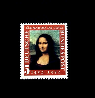 Sello de Alemania - 1952 Bundespost República Federal Mona Lisa Gioconda MNH r61🔥 Foto 1 de 2