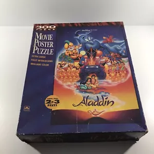 Aladdin Movie Poster Puzzle 300 Piece Walt Disney 2 x 3 Feet VINTAGE Complete - Picture 1 of 8