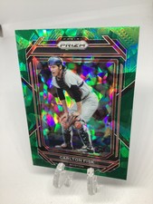 CARLTON FISK 2023 PANINI PRIZM GREEN CRACKED ICE REFRACTOR PARALLEL #112 Boston