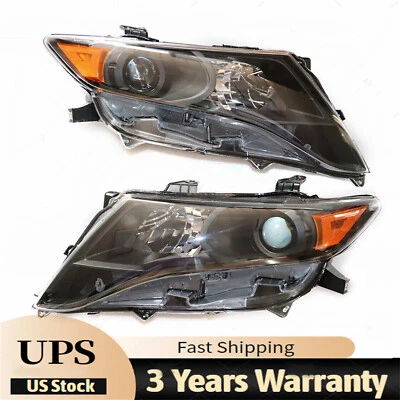 1 Pair For Toyota Venza 2009-2016 Headlights Black Housing Halogen Headlamps Foto 1 de 4