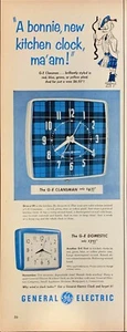 Vintage 1952 General Electric Blue Paid Kitchen Clock Print Ad Advertisement  - Picture 1 of 1