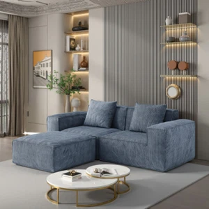 Modular Sofa Converted Into An Oversized Sofa Bed Soft Cloud Velvet Fabric Gray - Picture 1 of 7