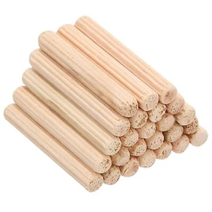 1/4x1 1/2" Wooden Dowel Pins 100Pack Wood Dried Fluted and Beveled Variety Bu... - Picture 1 of 5