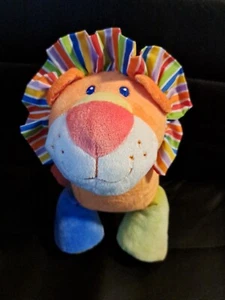 First Impressions Lion Plush 10" Soft Toy Orange Yellow Blue Stuffed Animal - Bild 1 von 4