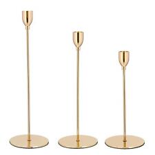 Kerzenhalter Set Gold für Stabkerzen 3 Kerzenständer 33 cm | 28 cm | 23 cm hoch