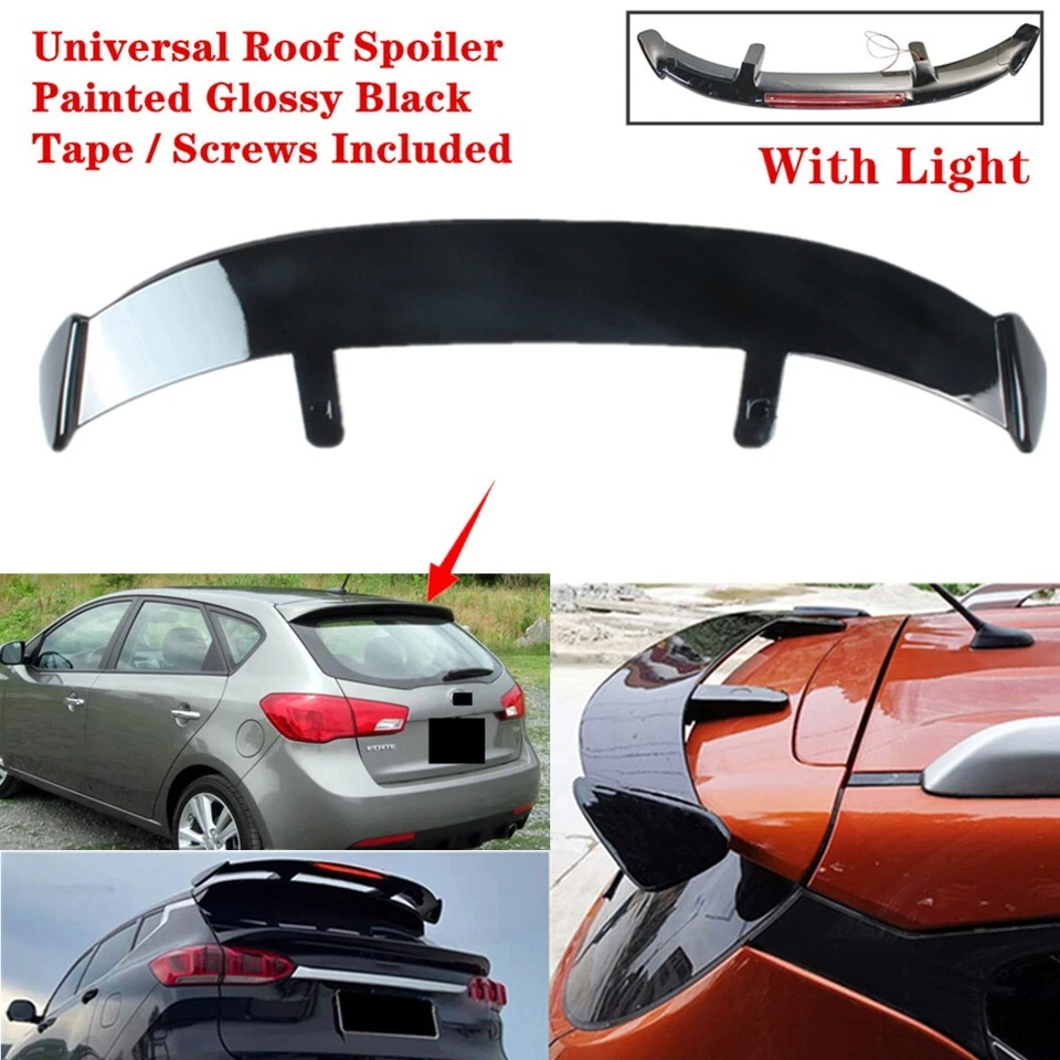 Universal Fit For Kia Forte 11-13 Rear Roof Spoiler Wing Gloss Black With Light Foto 1 de 4