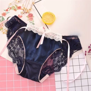 1PC Lady Girl Tie Side Lace Triangle Bowknot Briefs Panties Panty Plus Size - Picture 1 of 13