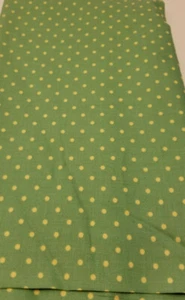 2011 Western Washington Shop Hop 1/2 Yd Cut of Green Fabric with Yellow Dots - Picture 1 of 5