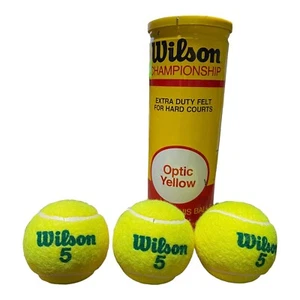 Bolas de campeonato Wilson lata abierta amarilla de fieltro resistente extra corte duro Vinta - Imagen 1 de 7