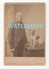 GREAT Antique Cabinet Card Man DOG Possible Jack Russell Terrier Dorking Surrey