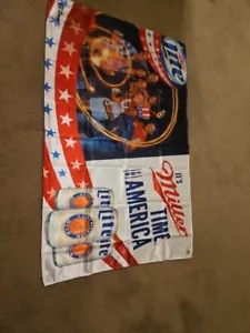 Miller Lite Beer Flag Banner Sign 36X55 Patriotic Americana Man Cave Bar NEW - Picture 1 of 8